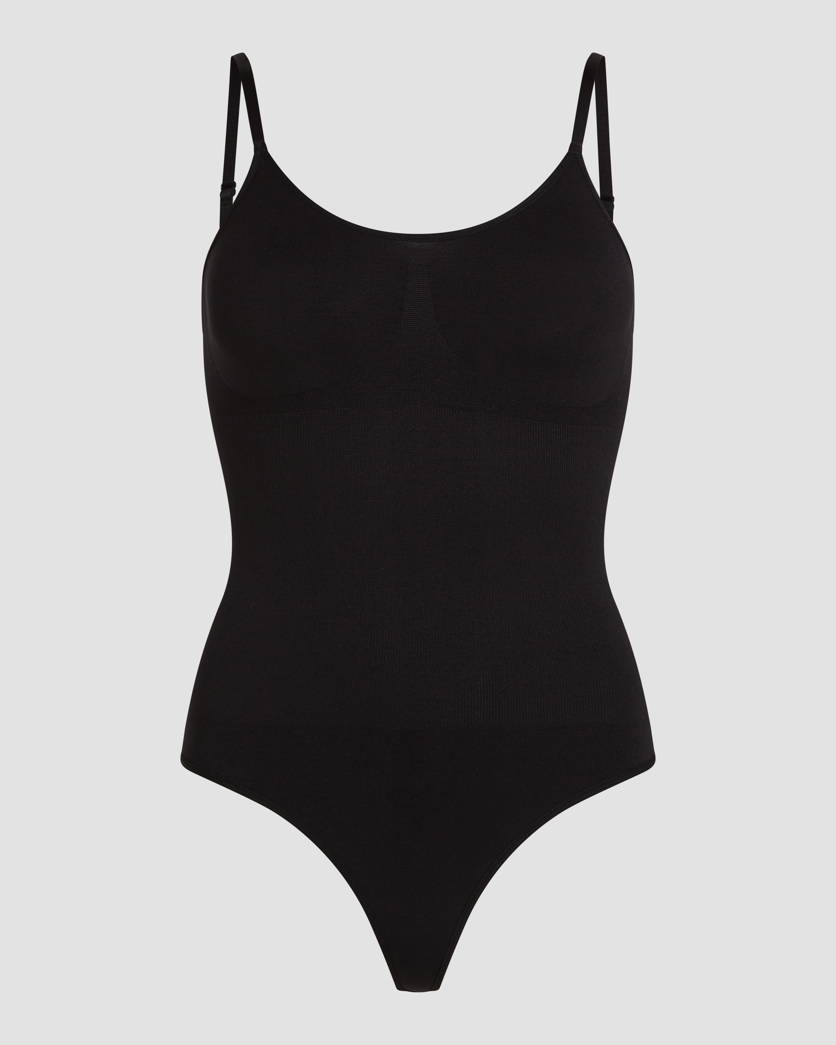 Rib body thong Black