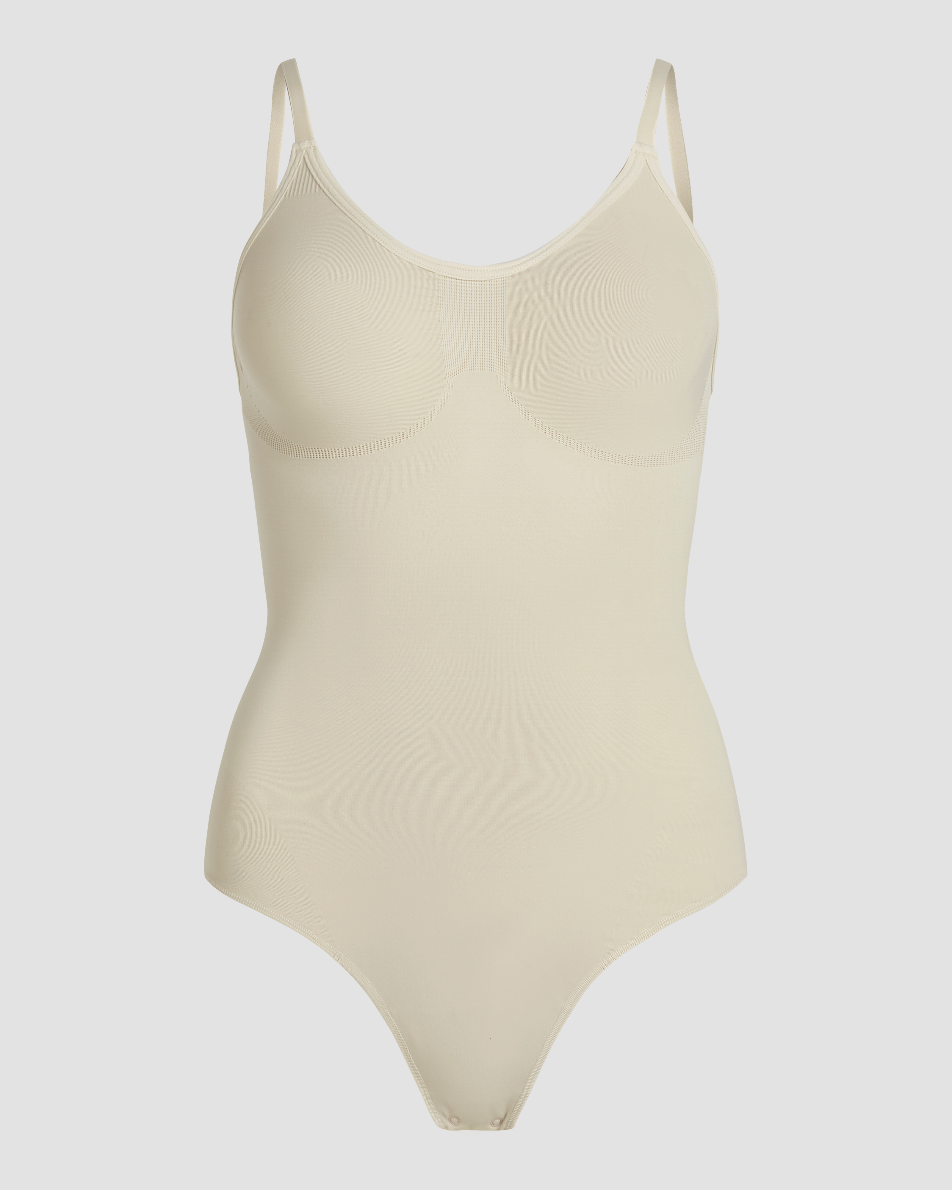 Rib body thong Beige