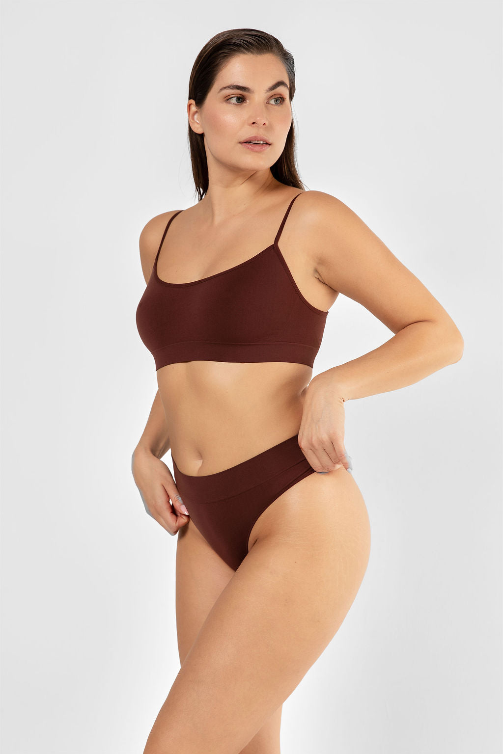 Essentials Scoop bralette Brown