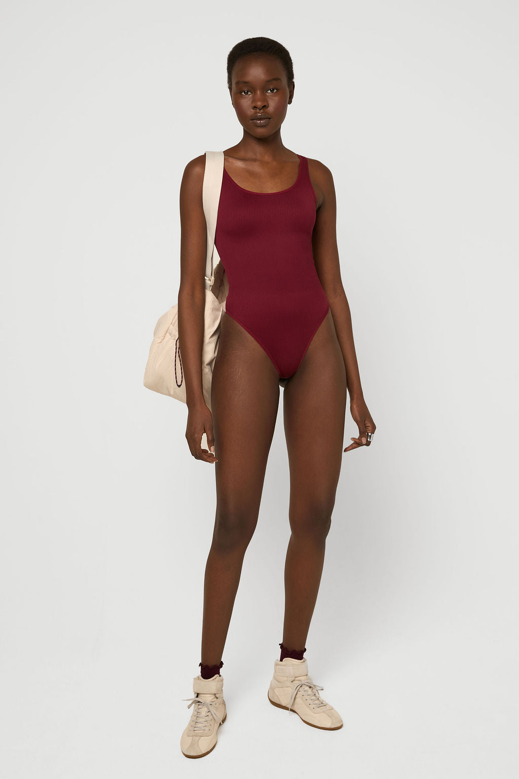 Rib body brief Bordeaux